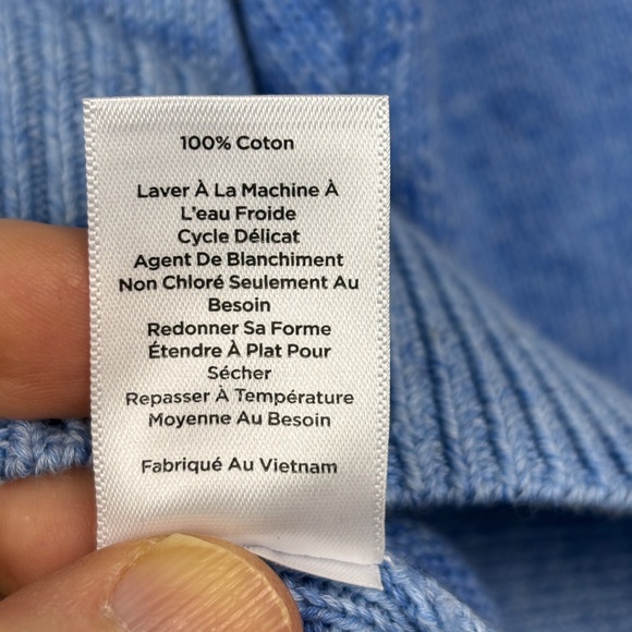 T by Talbots Women Cotton Crewneck Pullover Sweater Sz L Blue Coastal Cozy Comfy - Picture 5 of 10